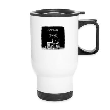 J'aime mon tracteur - Tasse isotherme avec poignée - blanc - Devant