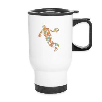 Basket-ball - Tasse isotherme avec poignée - blanc - Devant