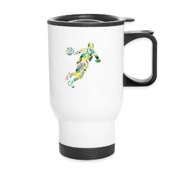 Basket-ball - Tasse isotherme avec poignée - blanc - Devant