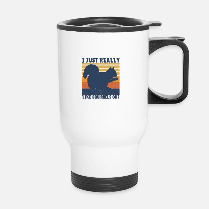 Squirrel - Thermal mug with handle - white