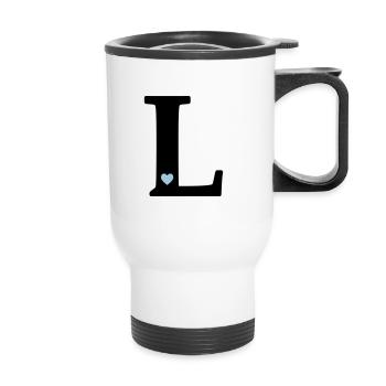 point L Lettre initiale - Tasse isotherme avec poignée - blanc - Devant