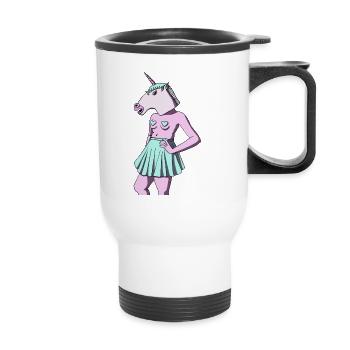 Feminist Unicorn - Tasse isotherme avec poignée - blanc - Devant