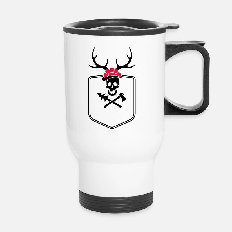 Schwarzwaldpiraten-Wappen - Thermobecher mit Tragegriff - Weiß