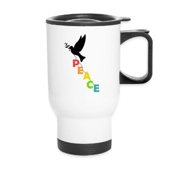 Peace dove peace - peace movement - pacifist - Thermal mug with handle - white - Front