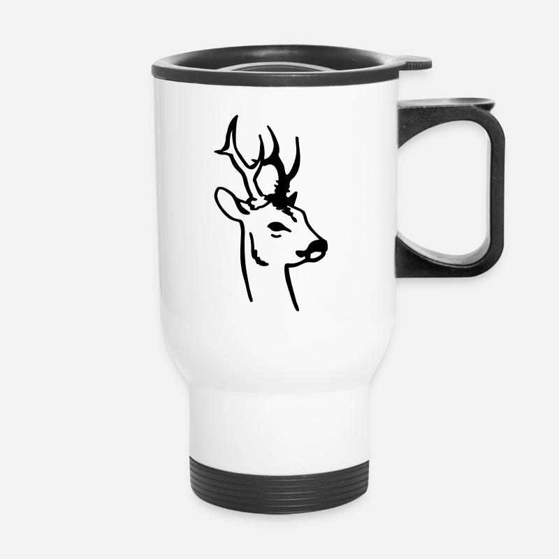 Deer head - Thermal mug with handle - white