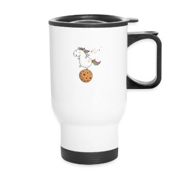Donut go me on the cookie - Thermobecher mit Tragegriff - Weiß - Vorne