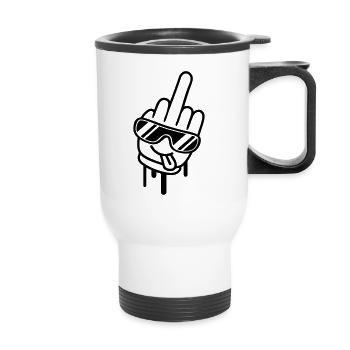 Cool Fuck Off Hand - Thermobecher mit Tragegriff - Weiß - Vorne