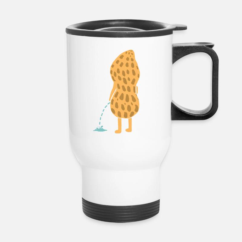 Peenut - peeing peanut - Thermal mug with handle - white