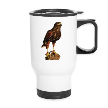 Reddish-reddish hawk - Thermal mug with handle - white - Front