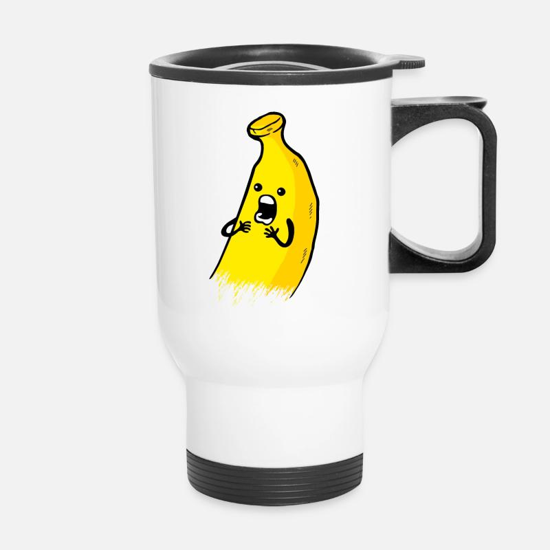 Flippige banane - Thermobecher mit Tragegriff - Weiß