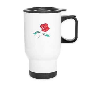 The Beauty Of A Single Woman Is Like A Rose In - Thermal mug with handle - white - Front