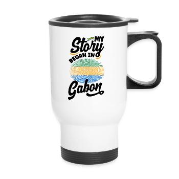 Gabonese Gabon Gabonese Flag My Story Began In - Thermal mug with handle - white - Front