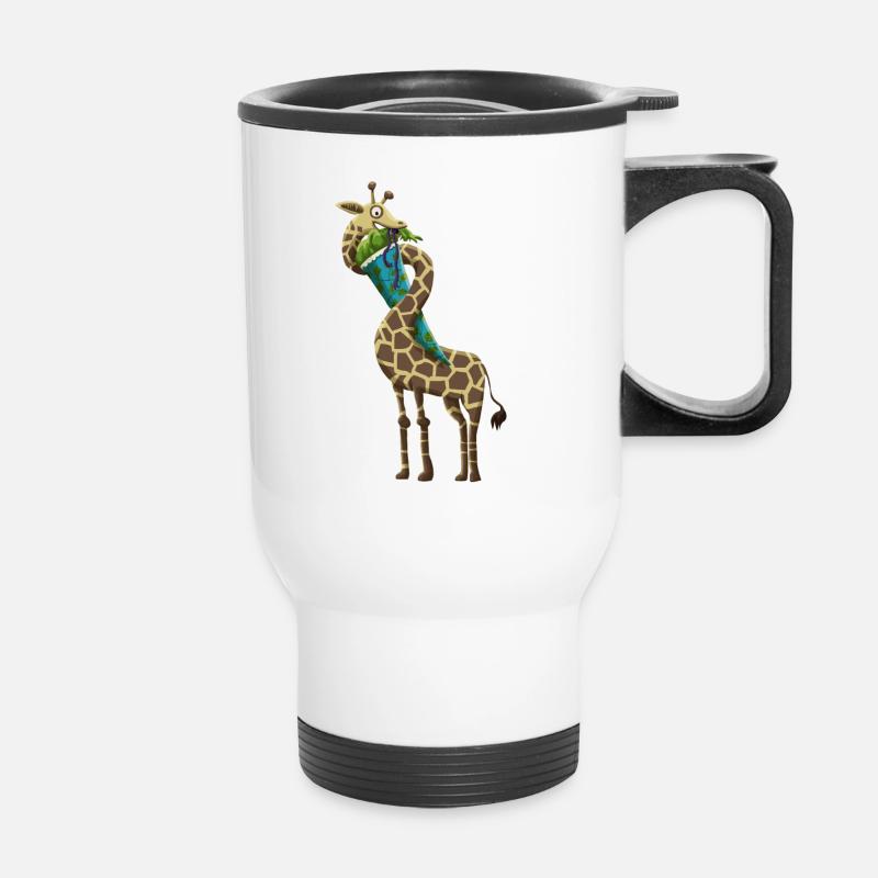 Giraffe school cone - Thermal mug with handle - white