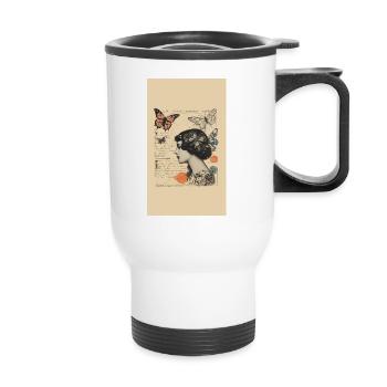 Vintage Collage - Thermal mug with handle - white - Front