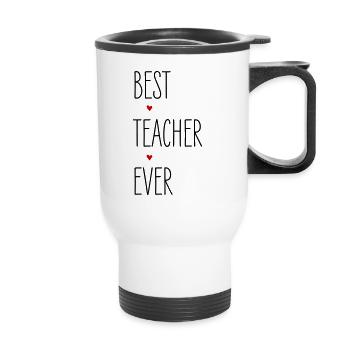 Lehrer, Best Teacher Ever, Schule, Abi, Abschluss - Thermobecher mit Tragegriff - Weiß - Vorne