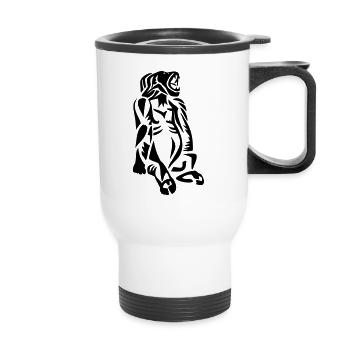 Gorilla - Thermal mug with handle - white - Front