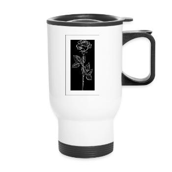 Fleur de contraste - Tasse isotherme avec poignée - blanc - Devant