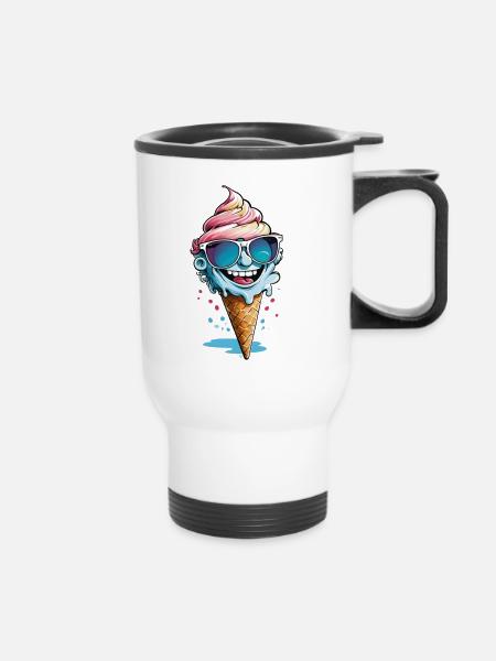 Eiscreme - Thermobecher mit Tragegriff - Weiß