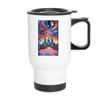 Guadalajara Mexico colorful design - Thermal mug with handle - white - Front