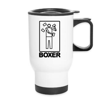 Boxer - Thermal mug with handle - white - Front