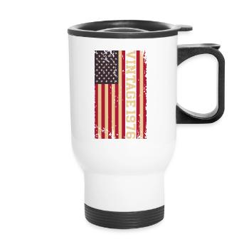 Vintage 1976 US Flag - Thermal mug with handle - white - Front