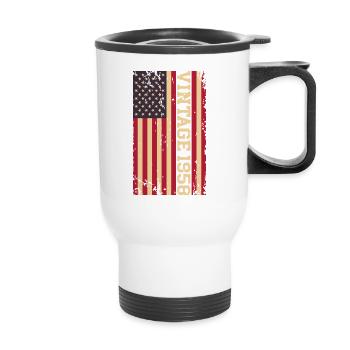 Vintage 1958 US Flag - Thermal mug with handle - white - Front