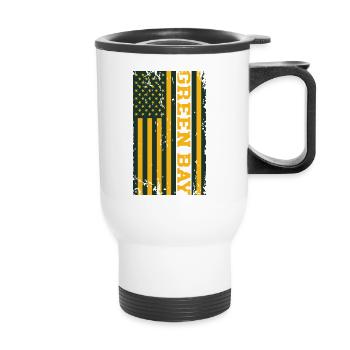 Drapeau américain de Green Bay - Tasse isotherme avec poignée - blanc - Devant