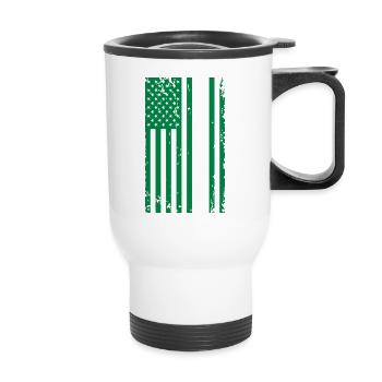 Drapeau vert de Boston des États-Unis - Tasse isotherme avec poignée - blanc - Devant