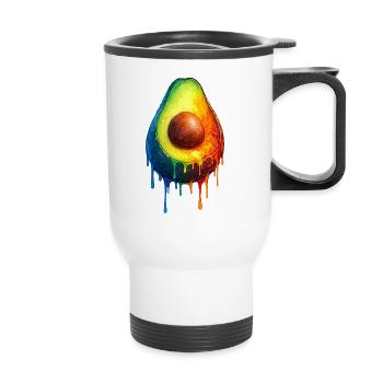 Avocado with a colorful gradient - Thermal mug with handle - white - Front