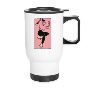 Female dancer #6 - Thermobecher mit Tragegriff - Weiß - Vorne