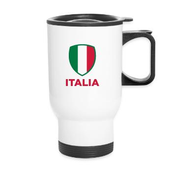 Nationalflagge von Italien - Thermobecher mit Tragegriff - Weiß - Vorne