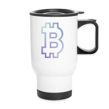 Bitcoin bitcoin BITCOIN Bitcoins bitcoins - Thermobecher mit Tragegriff - Weiß - Vorne