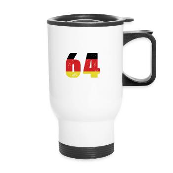64 Number Jersey Germany - Thermal mug with handle - white - Front