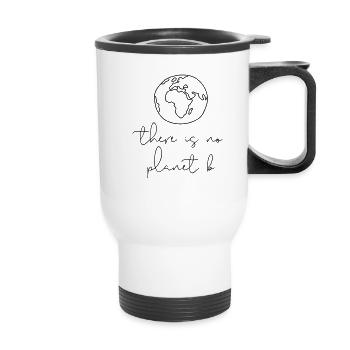 THERE IS NO PLANET B - Thermobecher mit Tragegriff - Weiß - Vorne