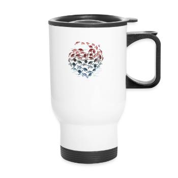 Tortue coeur amoureux océan idée cadeau - Tasse isotherme avec poignée - blanc - Devant