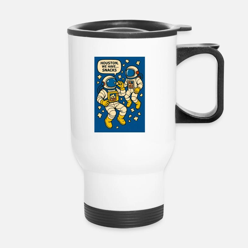 Popcorn Astronaut - Thermal mug with handle - white