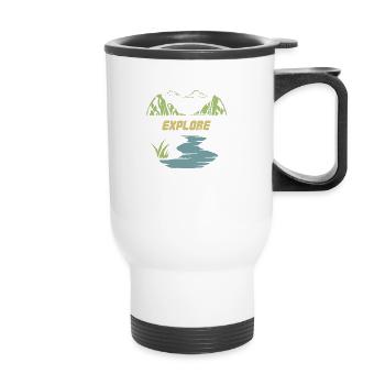 Explore - Thermal mug with handle - white - Front