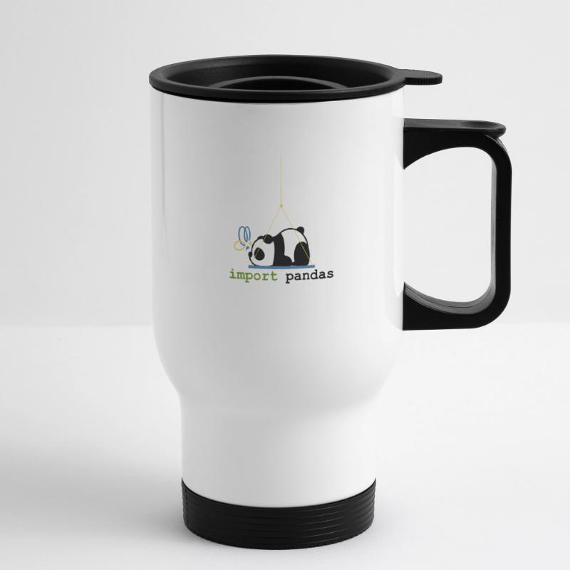 Python Jokes Import Pandas Programming Thermal mug with handle