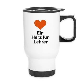 Un cœur pour les enseignants - Tasse isotherme avec poignée - blanc - Devant