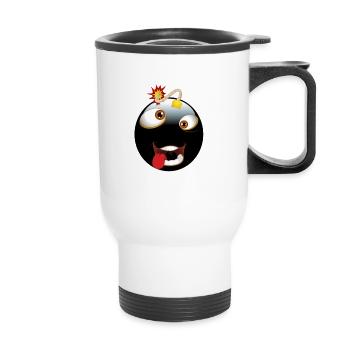 Bombs emoji - Thermal mug with handle - white - Front