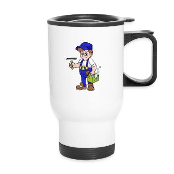 window cleaner - Thermal mug with handle - white - Front