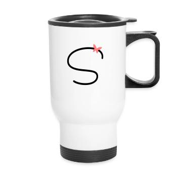 Lettre S Papillon Lettre - Tasse isotherme avec poignée - blanc - Devant