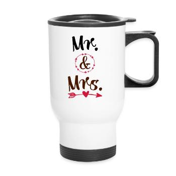 Hochzeit - Thermobecher mit Tragegriff - Weiß - Vorne