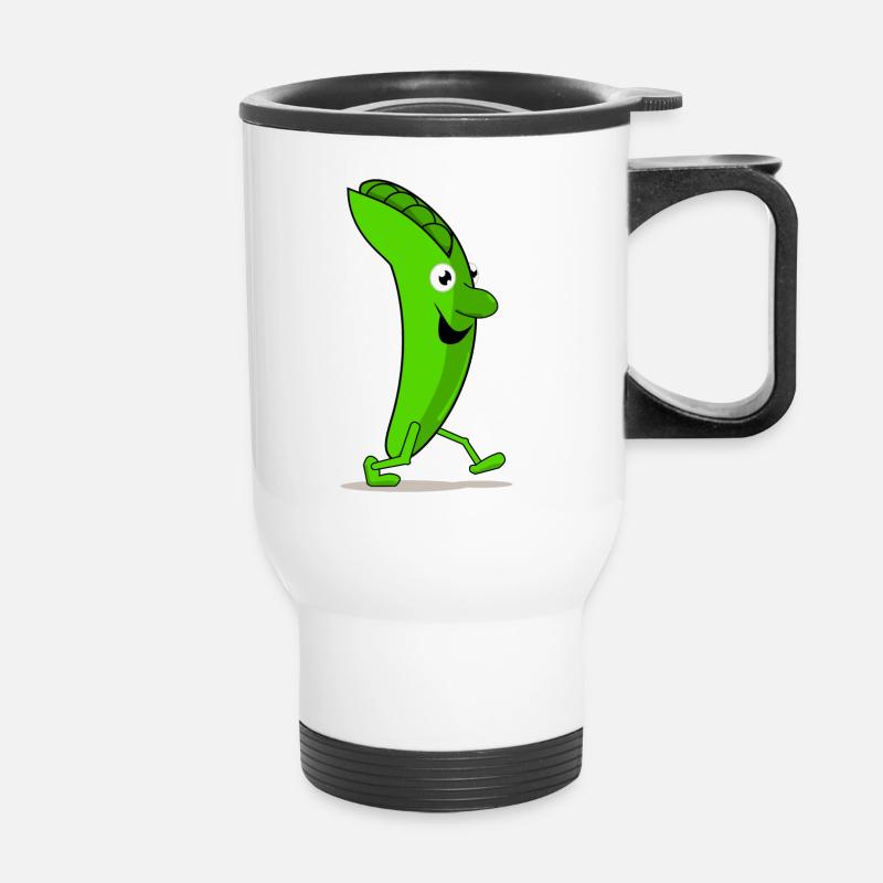 Funny pea - Thermobecher mit Tragegriff - Weiß