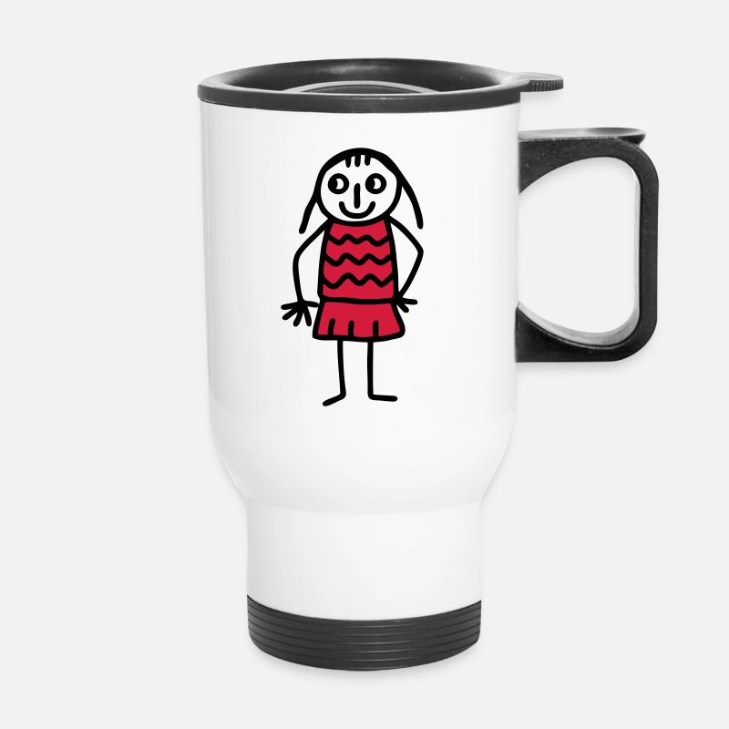 Girlpower - V2 - Thermobecher mit Tragegriff - Weiß