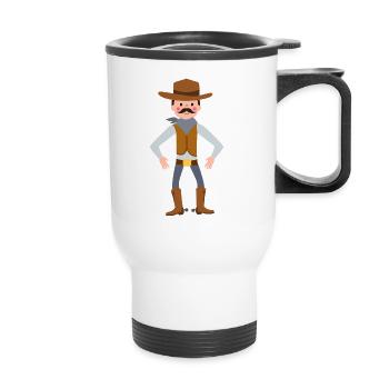 cow-boy - Tasse isotherme avec poignée - blanc - Devant