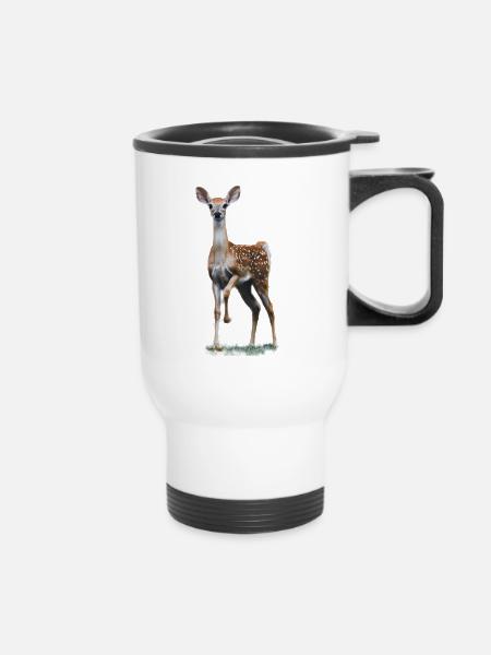 deer - Rehkitz - Thermobecher mit Tragegriff - Weiß