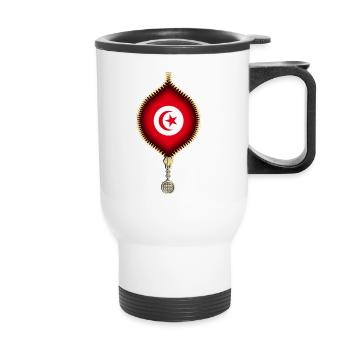 TUNISIE | DRAPEAU | SYNTHÉTIQUES URBAINS - Tasse isotherme avec poignée - blanc - Devant