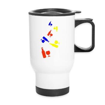Wine Icon - Thermal mug with handle - white - Front