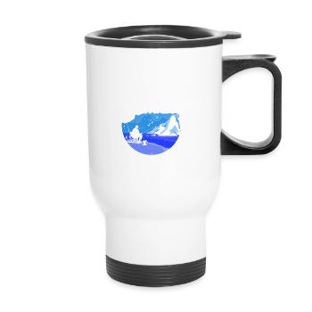 Fishing Dad Father and Son Ocean Father's Day - Thermobecher mit Tragegriff - Weiß - Vorne